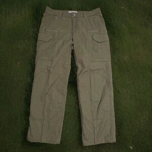 first tactical green multipocketed combat pants, zip fly women's 18 #1282